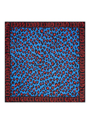 Detail View - Click To Enlarge - GUCCI - Leopard print silk twill scarf
