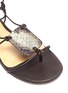 Detail View - Click To Enlarge - PAUL ANDREW - 'Pearl Diver' elphae print plaque strappy leather sandals