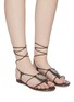 Figure View - Click To Enlarge - PAUL ANDREW - 'Pearl Diver' elphae print plaque strappy leather sandals