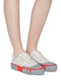 Figure View - Click To Enlarge - BOTH - 'Skate Broken C' colourblock rubber panel leather sneakers