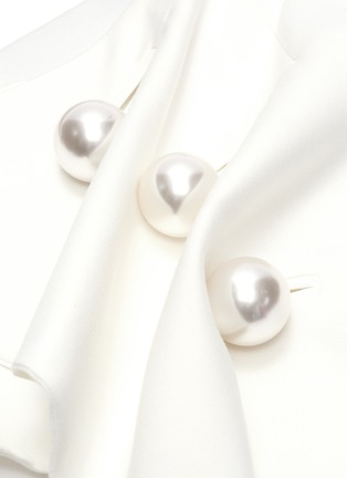  - KIMHĒKIM - 'Venus' faux pearl button gathered drape corset belt