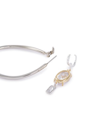 Detail View - Click To Enlarge - MOUNSER - 'Infinity' detachable drop mismatched hoop earrings