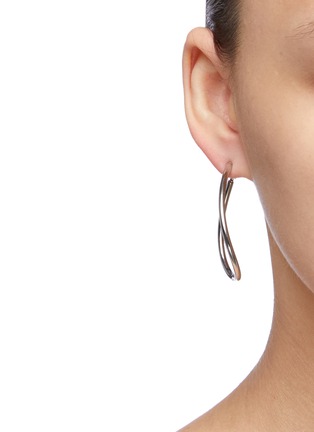 Front View - Click To Enlarge - MOUNSER - 'Infinity' detachable drop mismatched hoop earrings