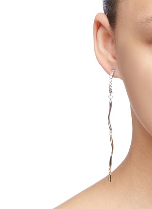 Front View - Click To Enlarge - MOUNSER - 'Shower' mismatched wavy link drop earrings