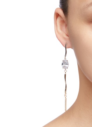 Figure View - Click To Enlarge - MOUNSER - 'Shower' mismatched wavy link drop earrings
