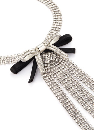 Detail View - Click To Enlarge - MIU MIU - Glass crystal fringe bow necklace