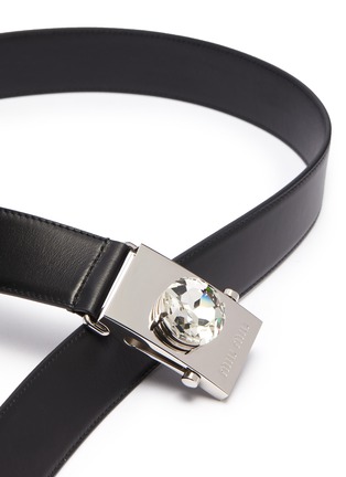 Detail View - Click To Enlarge - MIU MIU - Glass crystal leather belt