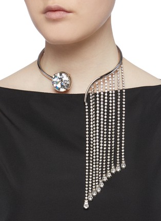 Figure View - Click To Enlarge - MIU MIU - Glass crystal fringe choker