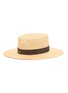 Figure View - Click To Enlarge - JANESSA LEONÉ - 'Jade' suede ribbon straw boater hat