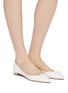Figure View - Click To Enlarge - MAGRIT - Heart vamp leather skimmer flats