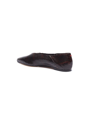  - AEYDE - 'Moa' snake embossed choked-up leather flats