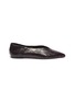 Main View - Click To Enlarge - AEYDE - 'Moa' snake embossed choked-up leather flats