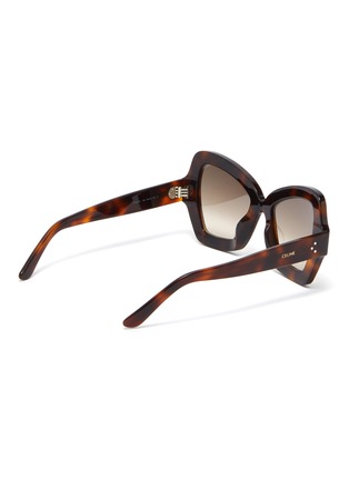 Figure View - Click To Enlarge - CELINE - Strass rim oversized tortoiseshell acetate butterfly sunglasses