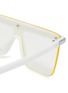 Detail View - Click To Enlarge - KENZO - Metal brow bar mirror acetate square sunglasses