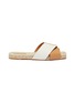 Main View - Click To Enlarge - MERCEDES CASTILLO - 'Xane' colourblock cross strap leather espadrille slide sandals