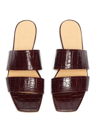 Detail View - Click To Enlarge - AEYDE - 'Mattea' croc embossed leather slide sandals