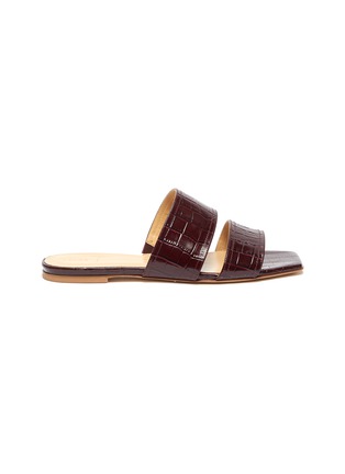 Main View - Click To Enlarge - AEYDE - 'Mattea' croc embossed leather slide sandals
