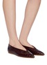 Figure View - Click To Enlarge - AEYDE - 'Moa' choked-up croc embossed leather flats