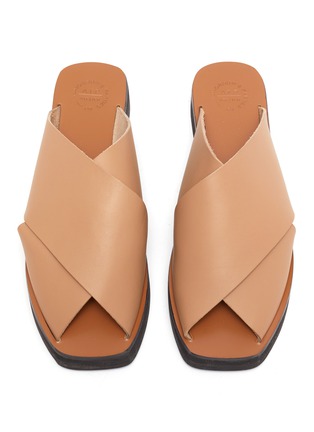 Detail View - Click To Enlarge - ATP ATELIER - 'Acai' cross band leather slide sandals