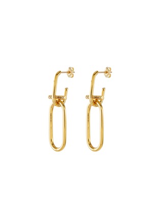 Main View - Click To Enlarge - HYÈRES LOR - 'Noailles' diamond 14k yellow gold link hoop earrings