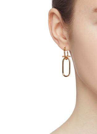Figure View - Click To Enlarge - HYÈRES LOR - 'Noailles' diamond 14k yellow gold link hoop earrings
