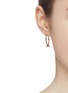 Figure View - Click To Enlarge - HYÈRES LOR - 'Noailles' diamond 15mm bar 14k yellow gold long hoop earrings