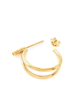 Detail View - Click To Enlarge - HYÈRES LOR - 'Noailles' diamond 14k yellow gold double hoop earrings