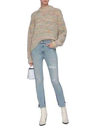 Figure View - Click To Enlarge - RAG & BONE - 'Nina' panelled patchwork distressed cigarette jeans