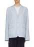 Main View - Click To Enlarge - THE KEIJI - Convertible button sleeve contrast back stripe blazer