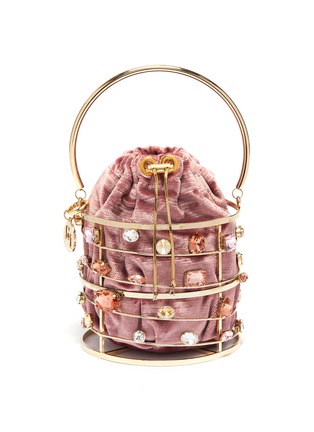 Main View - Click To Enlarge Main View - Click To Enlarge - Rosantica - 'Django' ring handle glass crystal caged bucket bag