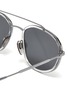 Detail View - Click To Enlarge - BURBERRY - Engraved metal aviator sunglasses