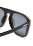 Detail View - Click To Enlarge - BURBERRY - Stripe acetate square sunglasses