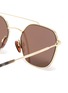 Detail View - Click To Enlarge - BURBERRY - Tartan plaid tip metal square sunglasses
