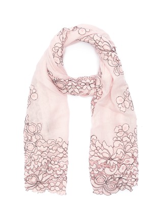 Main View - Click To Enlarge - LANE'S - Chantilly lace border silk-wool scarf
