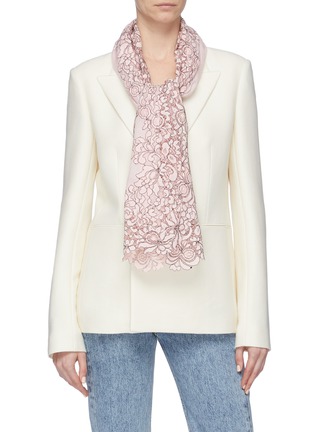 Figure View - Click To Enlarge - LANE'S - Chantilly lace border silk-wool scarf