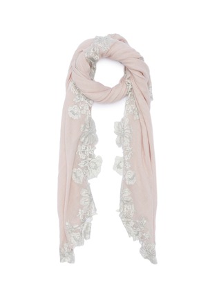Main View - Click To Enlarge - LANE'S - Chantilly lace border silk-cashmere scarf