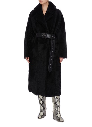Figure View - Click To Enlarge - COMMON LEISURE - 'Love' shearling long coat