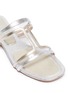 Detail View - Click To Enlarge - RODO - PVC panel cutout metallic leather slide sandals