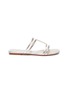 Main View - Click To Enlarge - RODO - PVC panel cutout metallic leather slide sandals