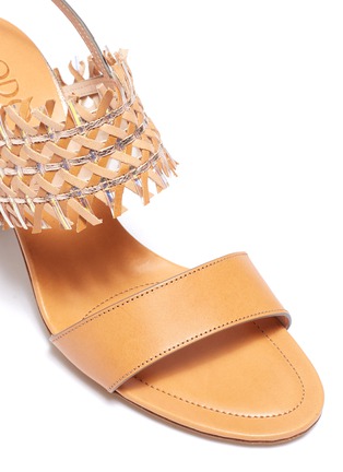 Detail View - Click To Enlarge - RODO - Woven strap slingback leather sandals