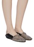 Figure View - Click To Enlarge - RODO - Woven panel leather step-in loafers