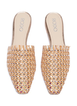 Detail View - Click To Enlarge - RODO - Woven leather slides
