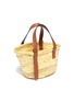 Detail View - Click To Enlarge - LOEWE - x Paula's Ibiza 'Basket' leather logo patch small straw bag