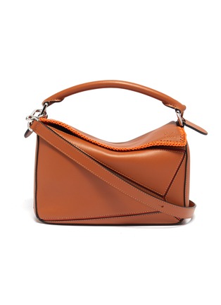 Main View - Click To Enlarge - LOEWE - x Paula's Ibiza 'Puzzle Whipstitch' small leather bag