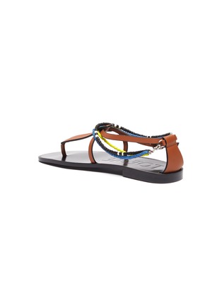  - LOEWE - x Paula's Ibiza detachable beaded anklet leather sandals