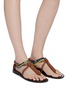 Figure View - Click To Enlarge - LOEWE - x Paula's Ibiza detachable beaded anklet leather sandals