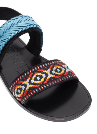 Detail View - Click To Enlarge - LOEWE - x Paula's Ibiza graphic woven band slingback sandals