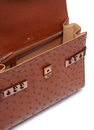 Detail View - Click To Enlarge - DELVAUX - 'Tempête MM' ostrich leather satchel