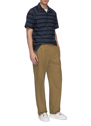 Figure View - Click To Enlarge - LANVIN - Chest pocket Stripe short sleeve shirt