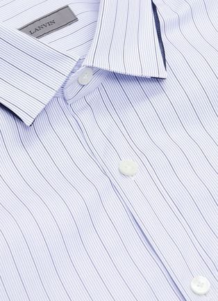  - LANVIN - Contrast trim collar stripe shirt